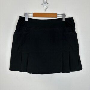 Adidas  Golf PrimeGreen Black Skort Skirt  Pleated Flatfront  Size Medium